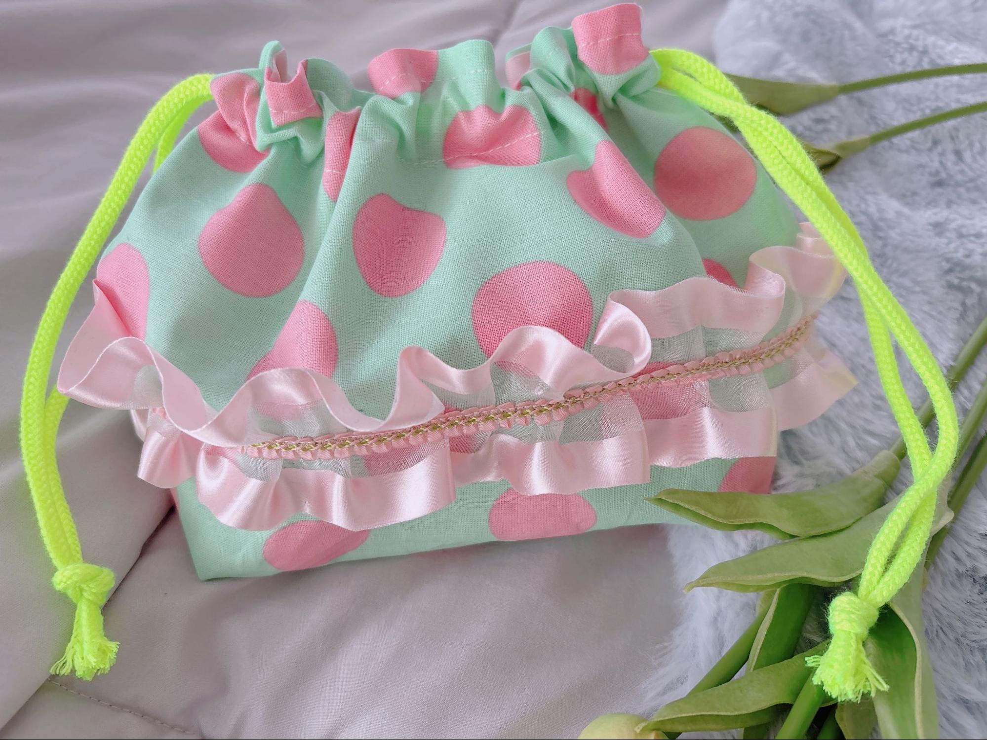 完成したお弁当袋巾着